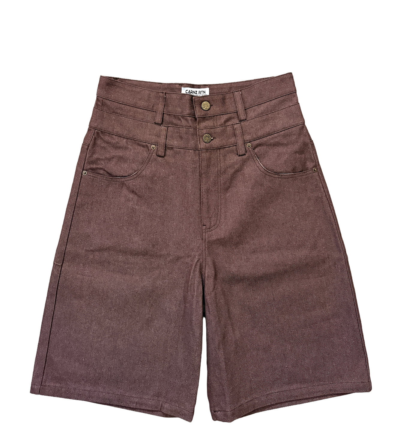 Double waist jorts - Dark maroon