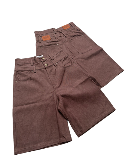 Double waist jorts - Dark maroon