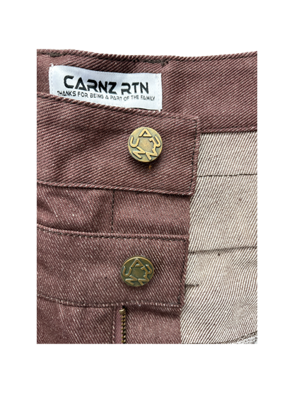 Double waist jorts - Dark maroon